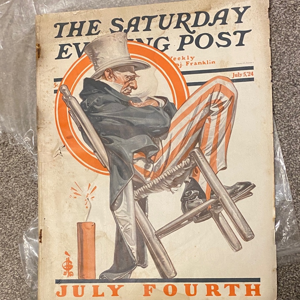 The Saturday Evening Post July Fourth Edition, original.